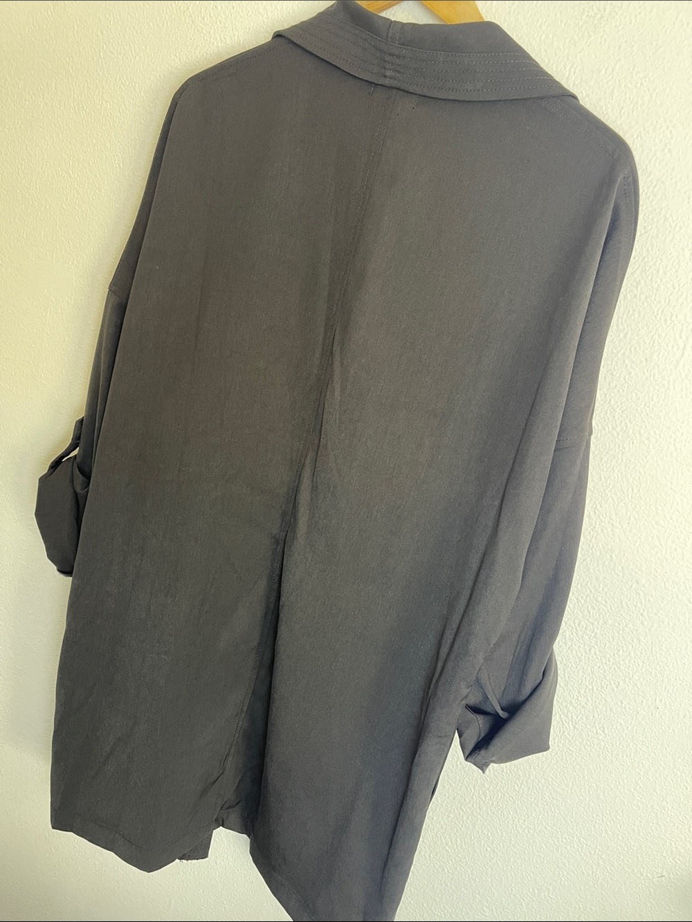 Max Studio Open Front Drape Trench Coat black XL - Picture 6 of 7
